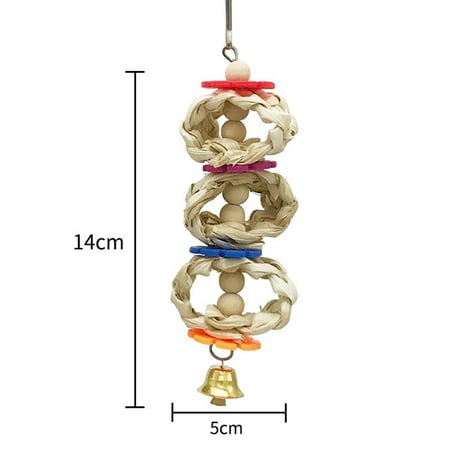 Parrot Bird Toys Birds Chewing Toys Corn Husks Color Wood Beads Entertainment Toys For Small Medium Parrots Pet Supplies