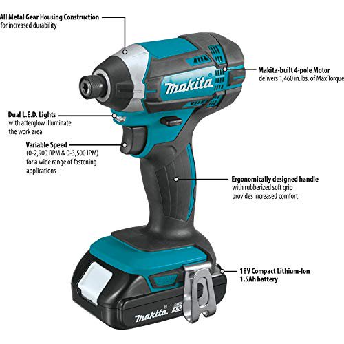 Makita CT225SYX 18V LXT Lithium-Ion Compact Cordless 2-Pc. Combo Kit (1.5Ah)