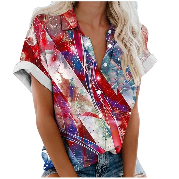 Lata de Agua para Plantas, Flores Casuales de Moda Y Plantas Impresas Camiseta de Manga Corta Top Hecha de Poliéster Ligero para Mujeres, Pantalones Cortos de Mujer