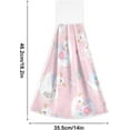 thumbnail image 3 of Coolnut Cute Swans Pink Hand Towels 2 Pcs Hanging Kitchen Towels Soft Absorbent Tie Towels with Loop for Bathroom Home Decor Washcloth Gift, 3 of 7