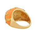 thumbnail image 2 of Fashion Alloy Yellow Gold-Tone Orange CZ Statement Cocktail Ring, 2 of 3