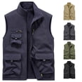 thumbnail image 4 of WREESH Fashion Vest Men'S Thin Workwear Solid Color Stand Collar Sleeveless Jacket Tank Tops Blue, 4 of 4