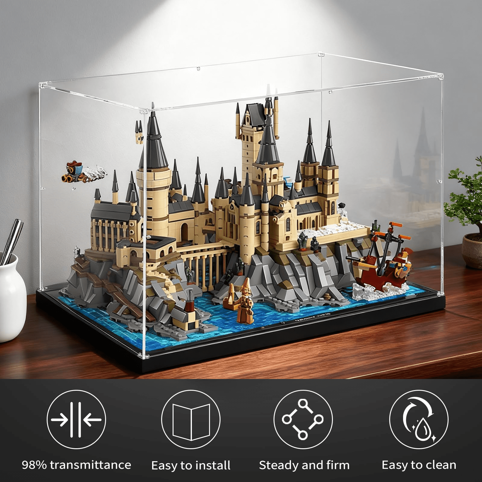 Acrylic Display Case for Lego 76419 for Lego Hogwarts Castle and Grounds - 3MM Thickened Collector's Clear Display Box - Dustproof, Sturdy.