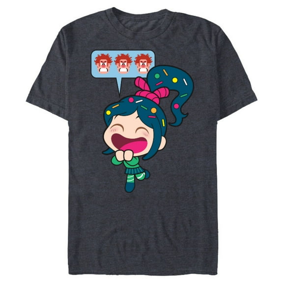 Disney Ralph Breaks the Internet Laughing Vanellope T-Shirt- Short Sleeve Blended T-Shirt for Adults - Customized-Navy Heather
