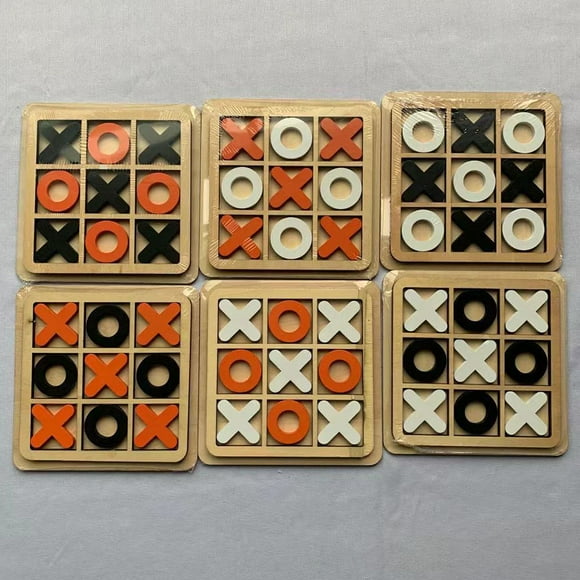 GOOHOCHY 3Sets Assorted Color Wooden Board Games for Coffee Table and Living Room Tabletop Decor