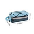 thumbnail image 3 of Large Capacity Contrast Color Pencil Case – Soft Cloth Rectangular Pouch, 8.27x4.33x2.76 Inches, Multipurpose Stationery Organizer for Campus, 3 of 6