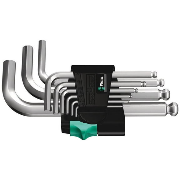 Wera Tools Metric Chrome Plated 950/9 Hex-Plus 3 L-Key Set 9Pc