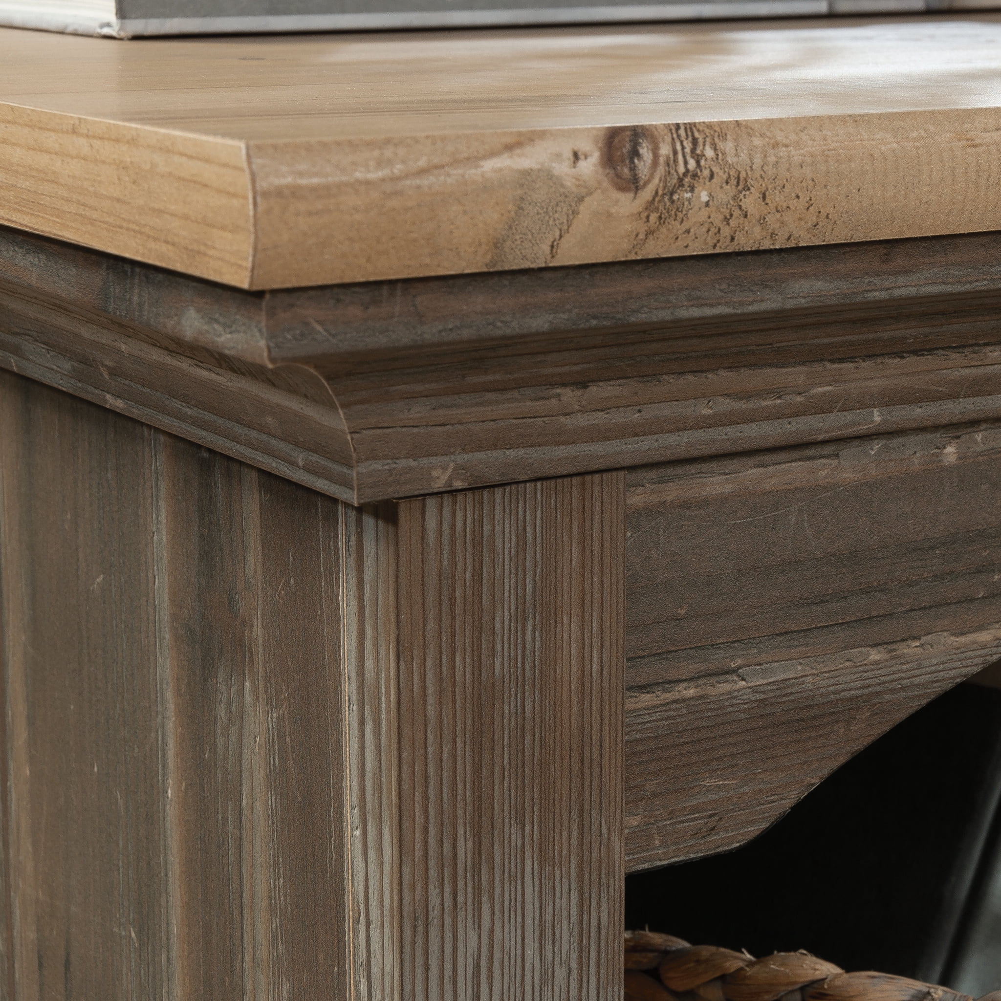 Sauder Sonnet Springs L-Shaped Desk, Pebble Pine Finish