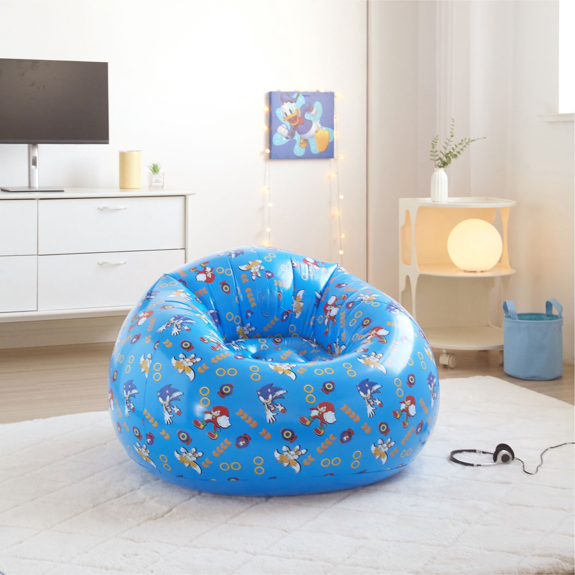 (2 pack) Sonic Kids Inflatable Gaming Chair, Blue