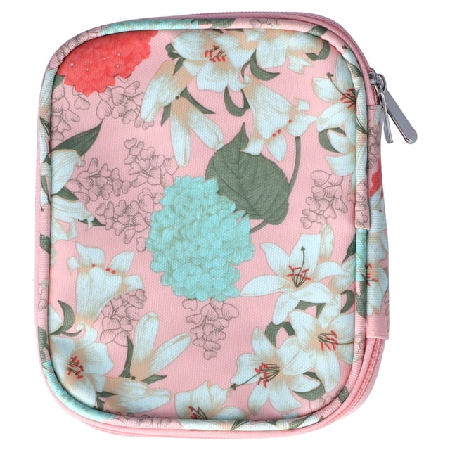 Bolsa de almacenamiento de ganchillo, impermeable, tela Oxford, lirio rosa, portátil, uso diario, para el hogar, bricolaje, bolsa de almacenamiento de ganchillo