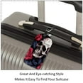 thumbnail image 3 of Square 2Pack PU Leather Roses and Skull Cruise Luggage Tag with Privacy Cover and Name ID Tag for Travel Handbags Backpacks Luggage Tags, 3 of 6