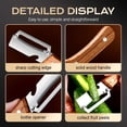 thumbnail image 5 of Multi-Functional Vegetable Peeler for Kitchen, 2 Pcs Ultra-Sharp Stainless Steel Blade with Wooden Handle, Built-in Bottle Opener, Swivel Peeler for Potato, Fruit, 5 of 9
