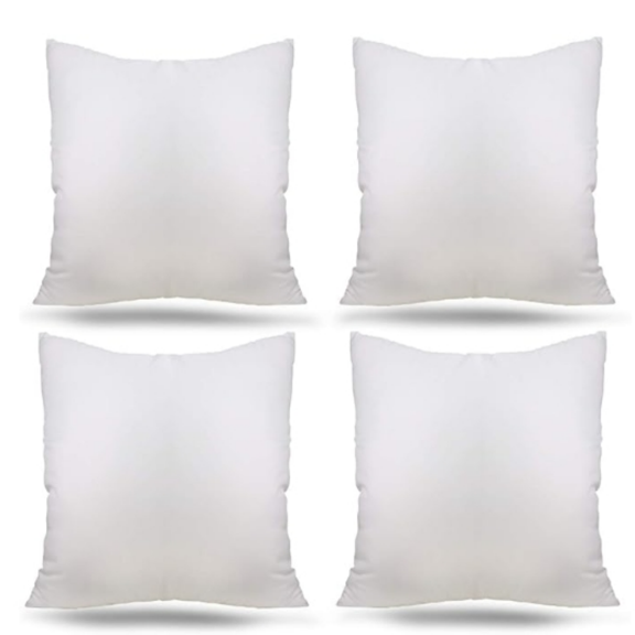 4 Packs 18" x 18" Premium White Throw Pillow Insert Hypoallergenic High-Resilient  Cotton Stuffer Pillow Insert Square Form Sham Stuffer Decorative Pillow, Cushion (18" x 18")