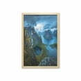 thumbnail image 1 of Landscape Wall Art with Frame, Panoramic Reine Reinebringen Lofoten Islands Norway Nordic Nature Outdoor Scene, Printed Fabric Poster for Bathroom Living Room, 23" x 35", Multicolor, by Ambesonne, 1 of 2