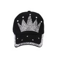 thumbnail image 4 of SPRING PARK Fashion Women Candy Color Crown Faux Pearl Rhinestone Baseball Cap Tiara Snapback Outdoor Sun Hat, 4 of 7