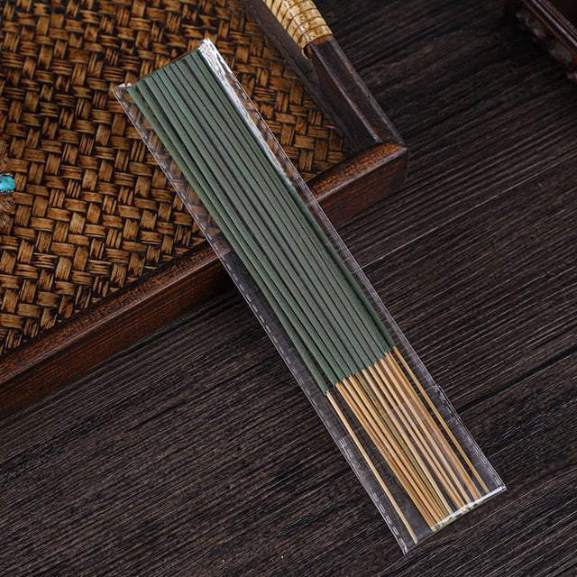Nvzi Paquete de 3 varitas de incienso de sándalo natural para culto, uso doméstico y templos. Incienso multicolor, sin humo ni olor, para ofrecer a Buda. Verde.