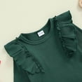 thumbnail image 6 of Zshosam Little Girl Fall Outfits Toddler Baby Girl Outfit Long Sleeve Embroidery Sweatshirt Top Tulle Skirt Set Size 18 24 Months,(Green 18-24 Months), 6 of 7