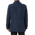 thumbnail image 3 of INSPIRE CHIC Mid-Length Overcoat for Men's Zipper Single Breasted Winter Coat Business Scarf Collar Coat M Dark Blue, 3 of 6