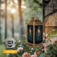 thumbnail image 6 of Gothic Solar Lantern Lit Candle Ornate Metal Candle Holder Warm Glowing Flame Garden Hanging Lantern Waterproof Solar Powered Lighting Outdoor Lamp for Deck Yard Camping Patio Decor, 6 of 7