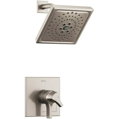 Valve Train Package - Delta T17274 Zura 17 Series Dual Function Pressure Balanced Shower Package with H2Okinetic Shower Head, Shower Arm, and Valve Trim - Less Rough-In Valve