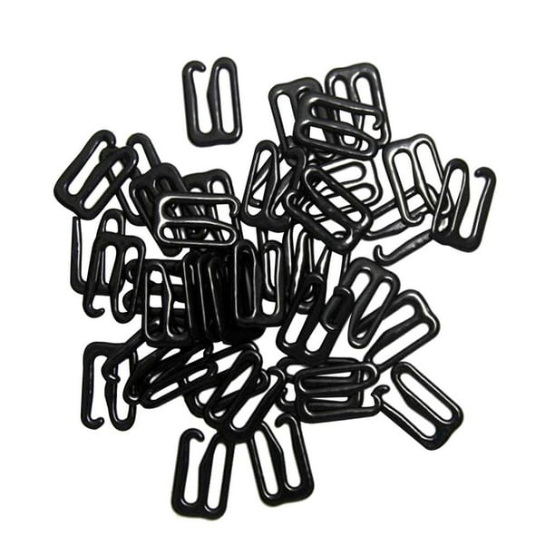 100 anillos/deslizadores/ganchos metálicos para tiras de sujetador, figuras 0, 8 y 9, ajustador de lencería para manualidades Gancho de 10 mm x 8 mm