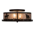thumbnail image 5 of Meyda Tiffany 187291 Cowboy And Steer 2 Light 22" Wide Semi-Flush Drum Ceiling Fixture -, 5 of 7