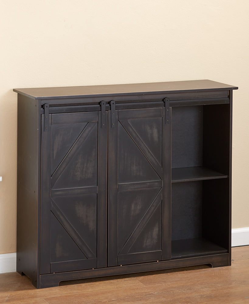 Barn Door Sideboard Buffet with Distressed Finish