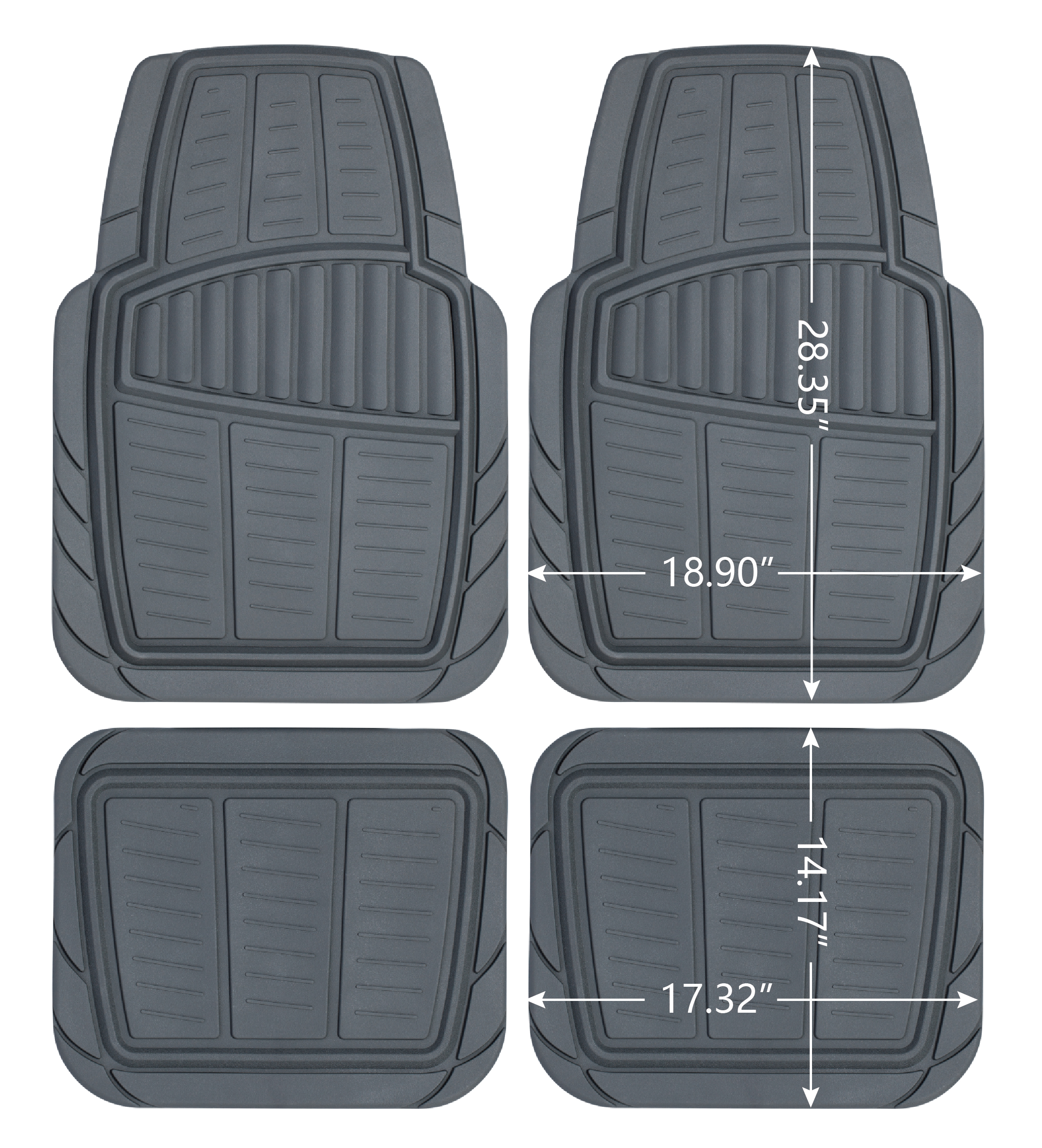Auto Drive 4-Piece Universal Fit Car Floor Mats, Grey photo 8