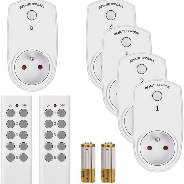 Prise, Commutateurs Intelligents, Prise 5 Blanc Règlements 230v50hz 2300W 10A Voyage Utilisation pour Télécommande