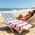 thumbnail image 6 of CuiLiyq 4th of July Patriotic Beach Towel, Red White Blue Stars Striped Bath Towel, Independence Day Decorations Soft Absorbent Quick Dry Oversized Bathroom Pool Blanket, 63" x 31.5", 6 of 6