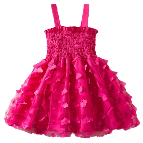 Tbopshirt Baby Girls Dresses,Toddler Girl Dresses,Girls' Summer New Sleeveless Ruffled Lace Round-Neck Embroidery Mesh Princess Bow Skirt