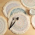 thumbnail image 1 of Beautiful Flower Pattern Placemat Good Woven Stylish Cotton Dinner Mat for Home, 1 of 13