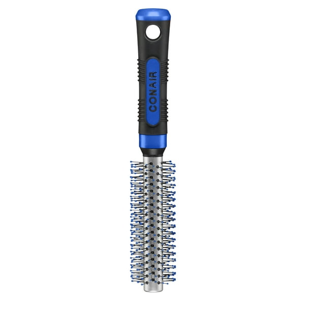 Conair Professional Small Metal Round Hairbrush with Nylon Bristles and RubberGrip Handle