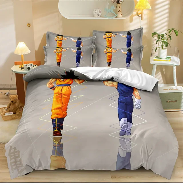 New Dragon Ball Cartoon Animation Down Bed Home Quilt Cover 3D Digital Printing Two-piece Set Three-piece Set