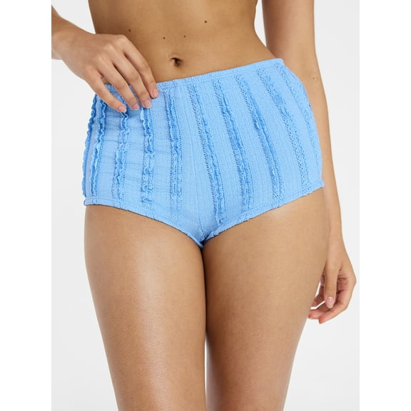No Boundaries Femme Lace Swim Shortie Bottoms, Women’s XXS-XXL