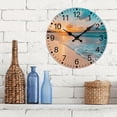 thumbnail image 3 of VOCOO 10-Inch Beach Sunset Wall Clock, Silent Non-Ticking Wooden Round Clock, Battery Operated Decorative Analog Clock for Living Room Bedroom Kitchen Bathroom, 3 of 10