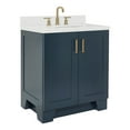 thumbnail image 6 of Ariel Taylor 30 In. Oval Sink Bathroom Vanity With Carrara White Quartz Countertop 1.5 Edge In Midnight Blue, 6 of 11