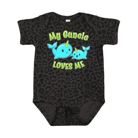 

Inktastic My Guncle Loves Me- Cute Narwhal Gift Baby Boy or Baby Girl Bodysuit