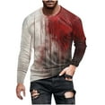 thumbnail image 2 of Zylanna Men's Long Sleeve T-Shirts, Crew Neck Loose Homewear Halloween Print Casual Tops for Men Red, 2 of 5