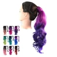 thumbnail image 4 of Ladies Women Wrap Around Colored Gradient Wavy Hair Piece Ponytail Hair Extension Ponytail Wig Fake Hair 8, 4 of 8
