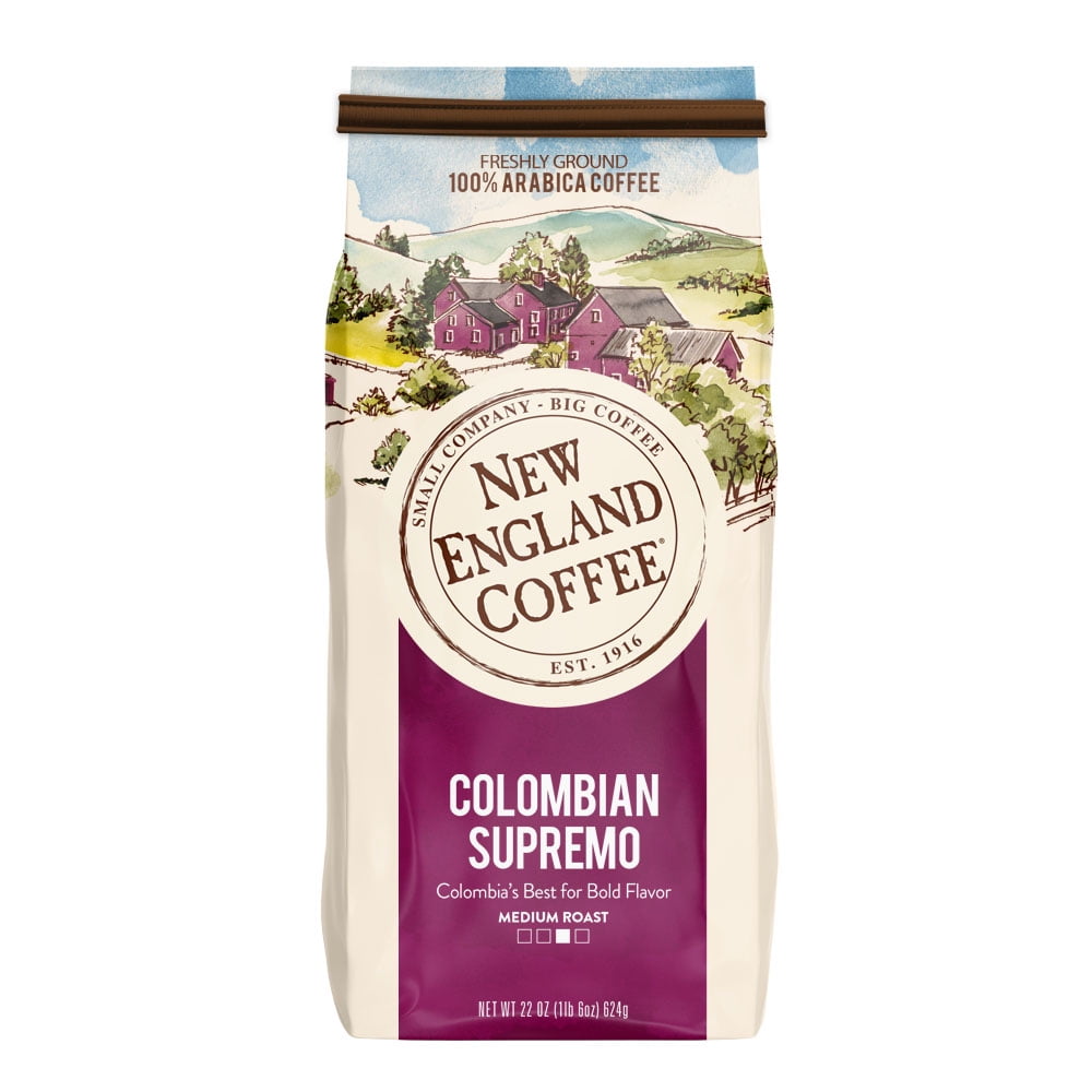 New England Coffee Colombian Supremo Ground Coffee, 22 oz