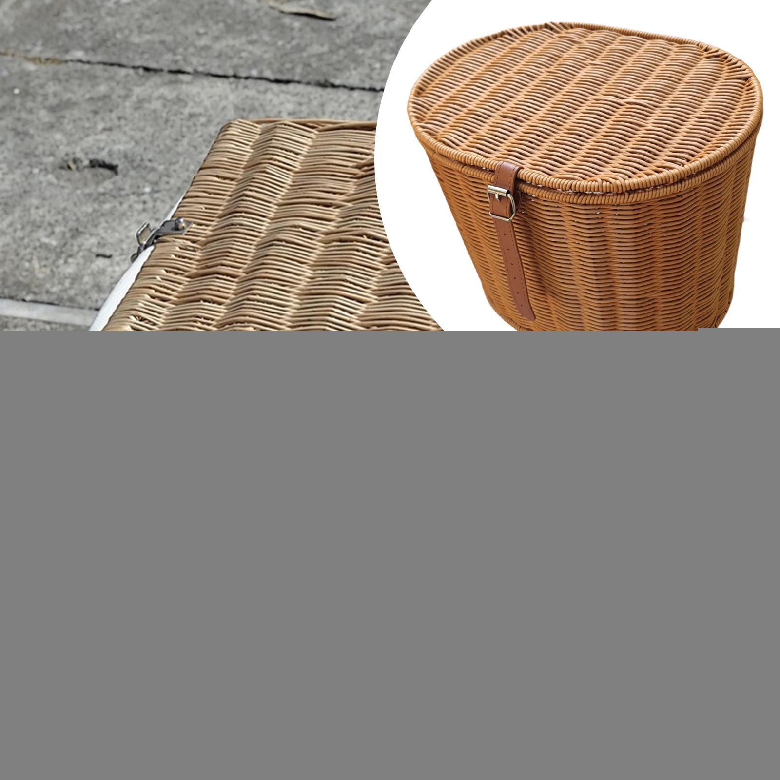 Front Bike Basket Storage Organizer Hand Woven Spacious Iron PP Material Fits Most Adult Bikes and Scooters