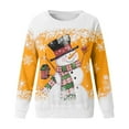 thumbnail image 4 of WEAIXIMIUNG Chandail en Molleton Femme Mignon Mode Hiver Décontracté Bonhomme de Neige Flocon de Neige Imprimé de Noël Col Rond Manches Longues Sweat à Capuche, 4 of 4