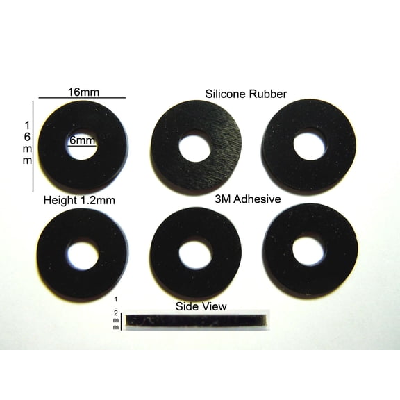 VATH Self Adhesive Silicone Rubber Feet 16mm(L) x 6mm(W) x 1.2mm(H) 6pcs [RB189]