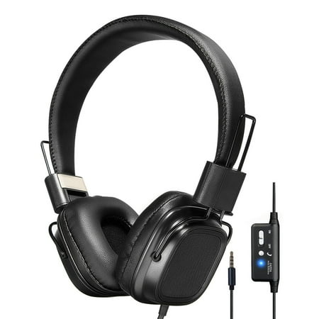Active Fit Ipod On-Ear Headphones with ANC Active Noise Cancelling Stereo, Foldable Headband, Built-in Mic, Soft Full Cover Earmuffs 14 Hours Playback Time for PC Laptops & Smartphones iPod DVD ()