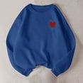 thumbnail image 2 of Prolriy Chandail en Molleton pour Femmes Motif Cœur Chandail Décontracté à Manches Longues Col Rond pour Automne et Hiver Vêtements pour Femmes Chandail en Molleton pour Femmes Hauts Bleus m, 2 of 3
