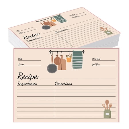 Recipe Cards Elegant Recipe Cards Double Sided Thick Cardstock with Lines Blank Kitchen Cards for Recipe Box and Binder Bridal Shower Wedding & Gift Style A