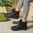 thumbnail image 3 of Womens Ankle Boots Stitching Vintage Soft Leather Waterproof Short Rding Booties Winter Outdoor Sneakers, 3 of 7