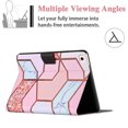 thumbnail image 4 of iPad Mini 5 Case, iPad Mini 4 Case, iPad Mini 1/2/3 Cover, Allytech Slim Stand PU Leather Case with Auto Sleep/Wake Folio Wallet Case for iPad Mini 7.9" 5th Gen 2019/ Mini 4 3 2 1, Pink Grid Marble, 4 of 7