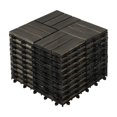 thumbnail image 2 of 10PCS Dark Brown Acacia Wood Interlocking Deck Tiles 12"x12" Checker Pattern   Weather Resistant Hardwood Outdoor Flooring for Patio  Balcony  Pool Side, 2 of 10